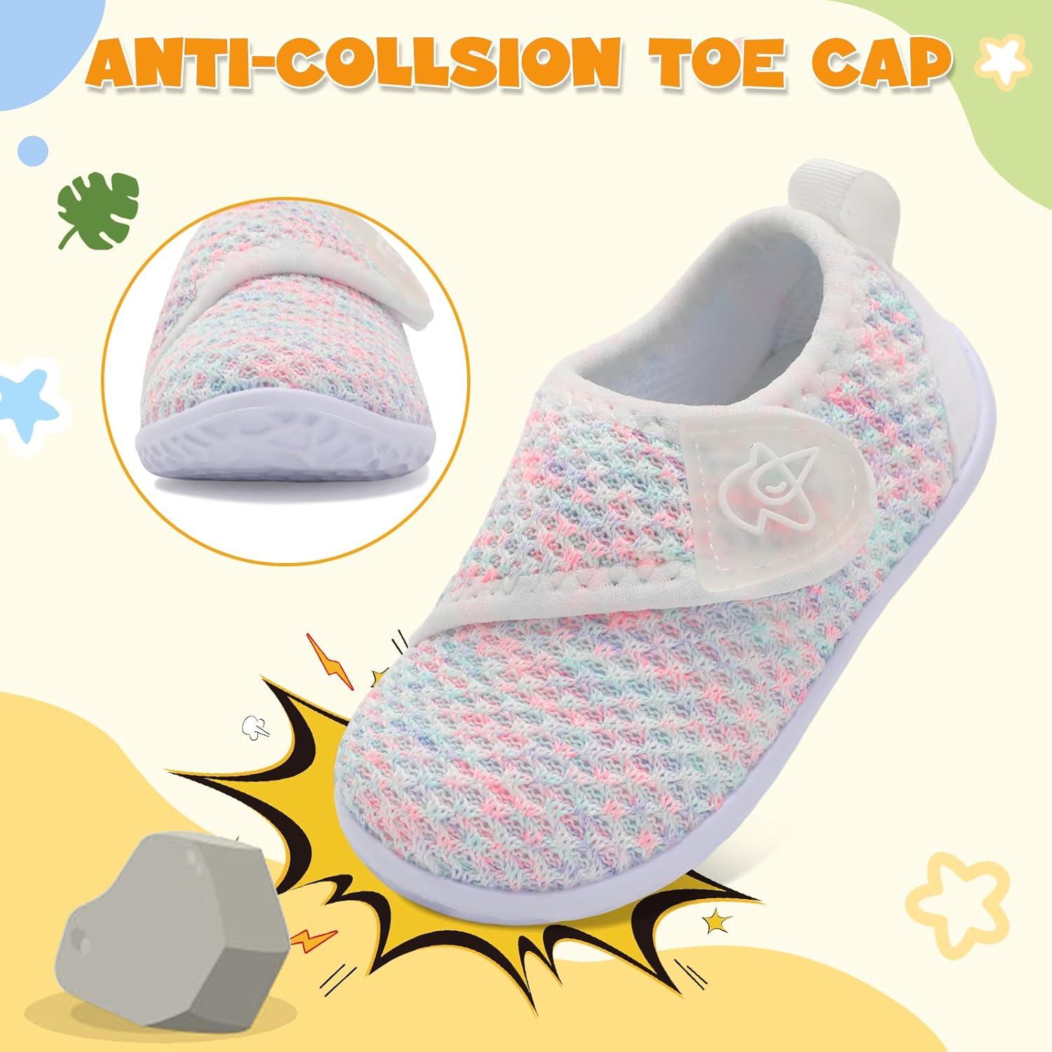 imageLeIsfIt Baby Shoes Boys Girls First Walking Shoes NonSlip Infant Sneakers Lightweight Slipon Crib Sneakers for First WalkersColorful