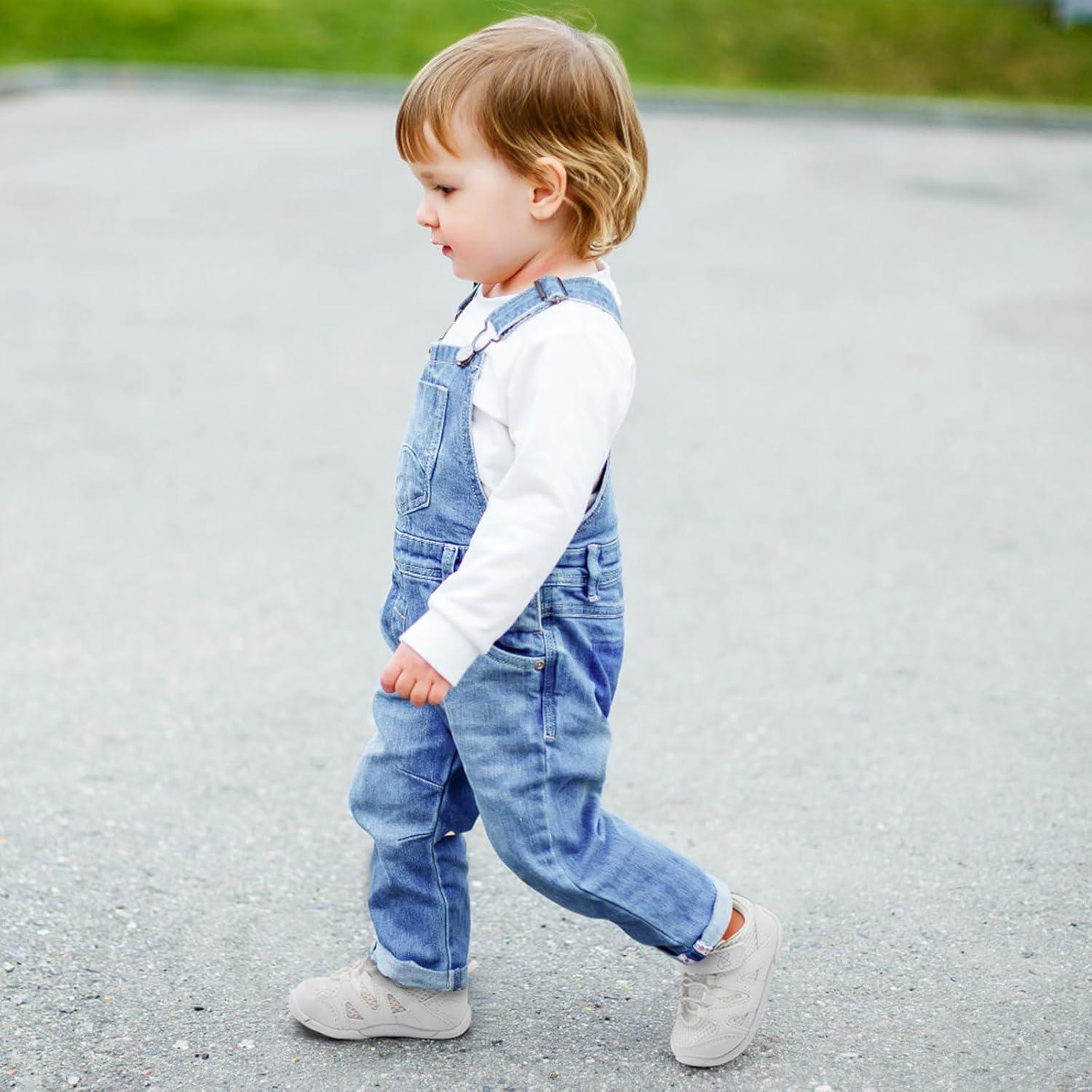 imageLeIsfIt Baby Shoes Boys Girls First Walking Shoes NonSlip Toddler Breathable Sneakers Infant SneakersBwhite