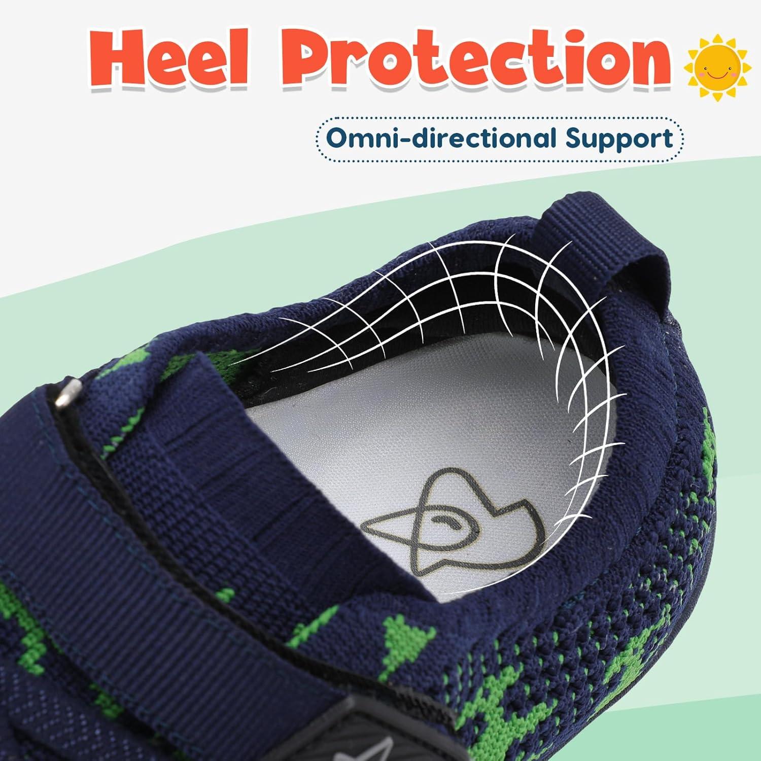 imageLeIsfIt Kids Girls Boys Shoes Wide Barefoot Shoes Kids AntiSlip Sneakers Lightweight Hiking Sneakers for Toddler Little Big KidNavydinosaur