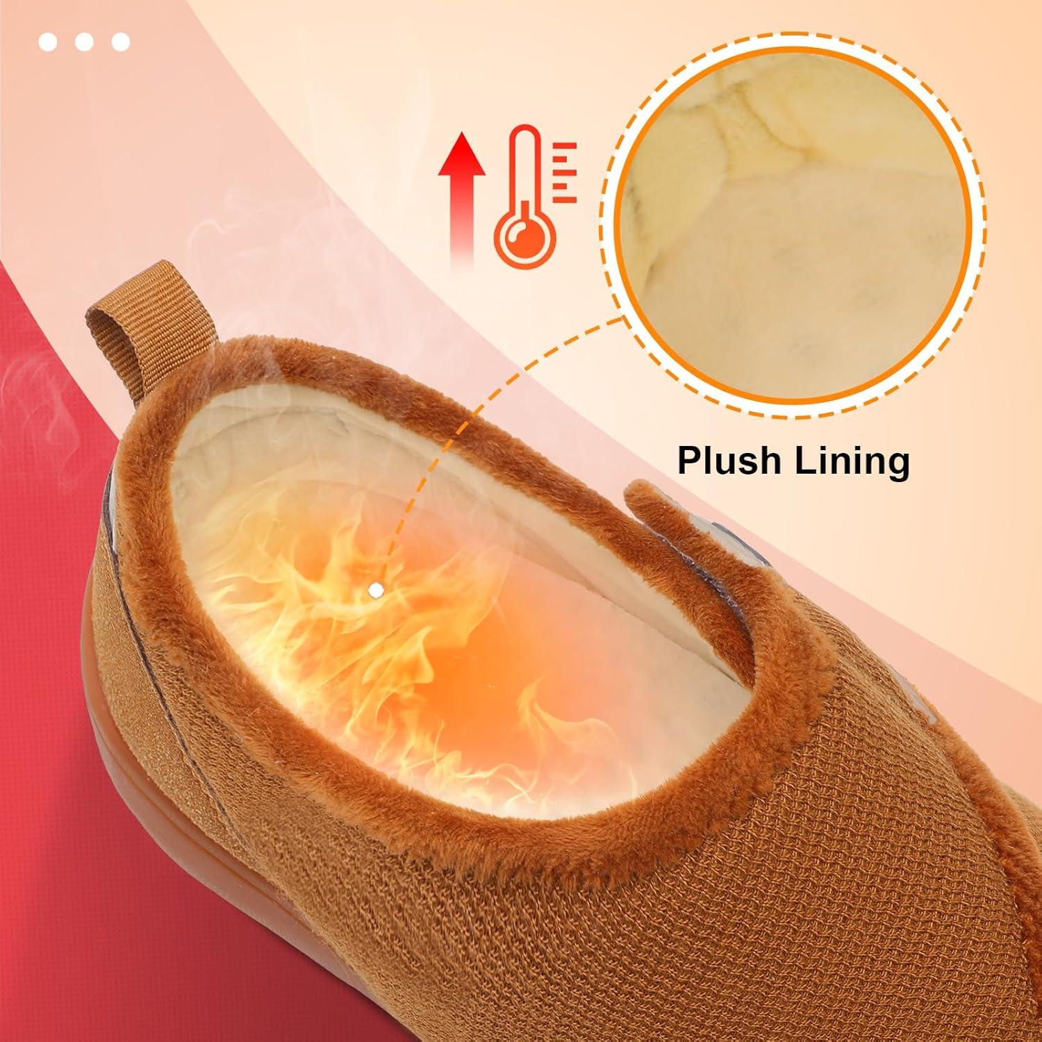 imageLeIsfIt Mens Slippers Wide House Shoes Adjustable Diabetic Shoes Nonslip Arthritis Swollen House Slippers Indoor Outdoor Slipper ShoeBrown