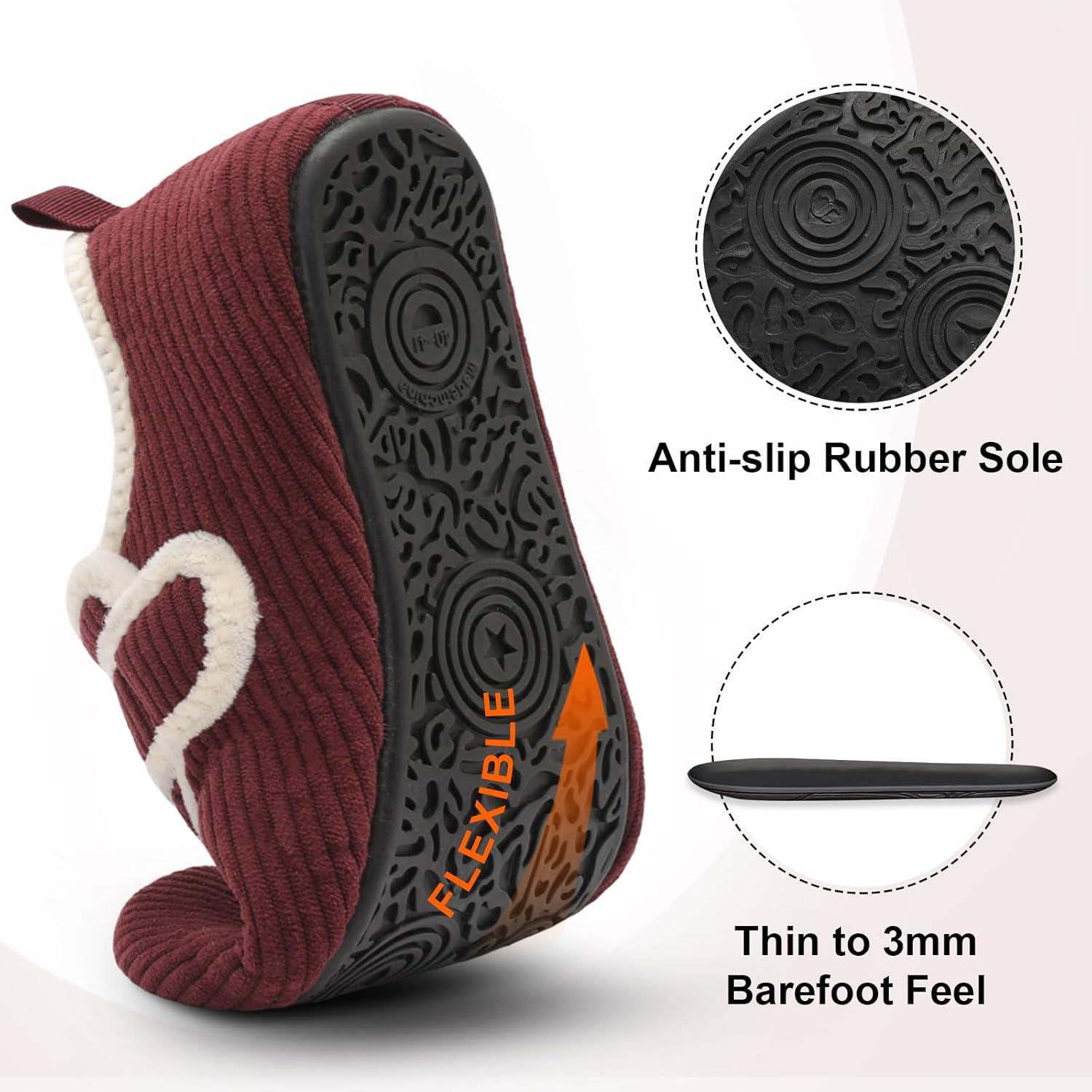 imageLeIsfIt Slippers for Women Men Soft House Slippers Wide Barefoot House Shoes Nonslip Slip on Slipper Shoes Comfy Adjustable for Home Bedroom Travel YogaRed