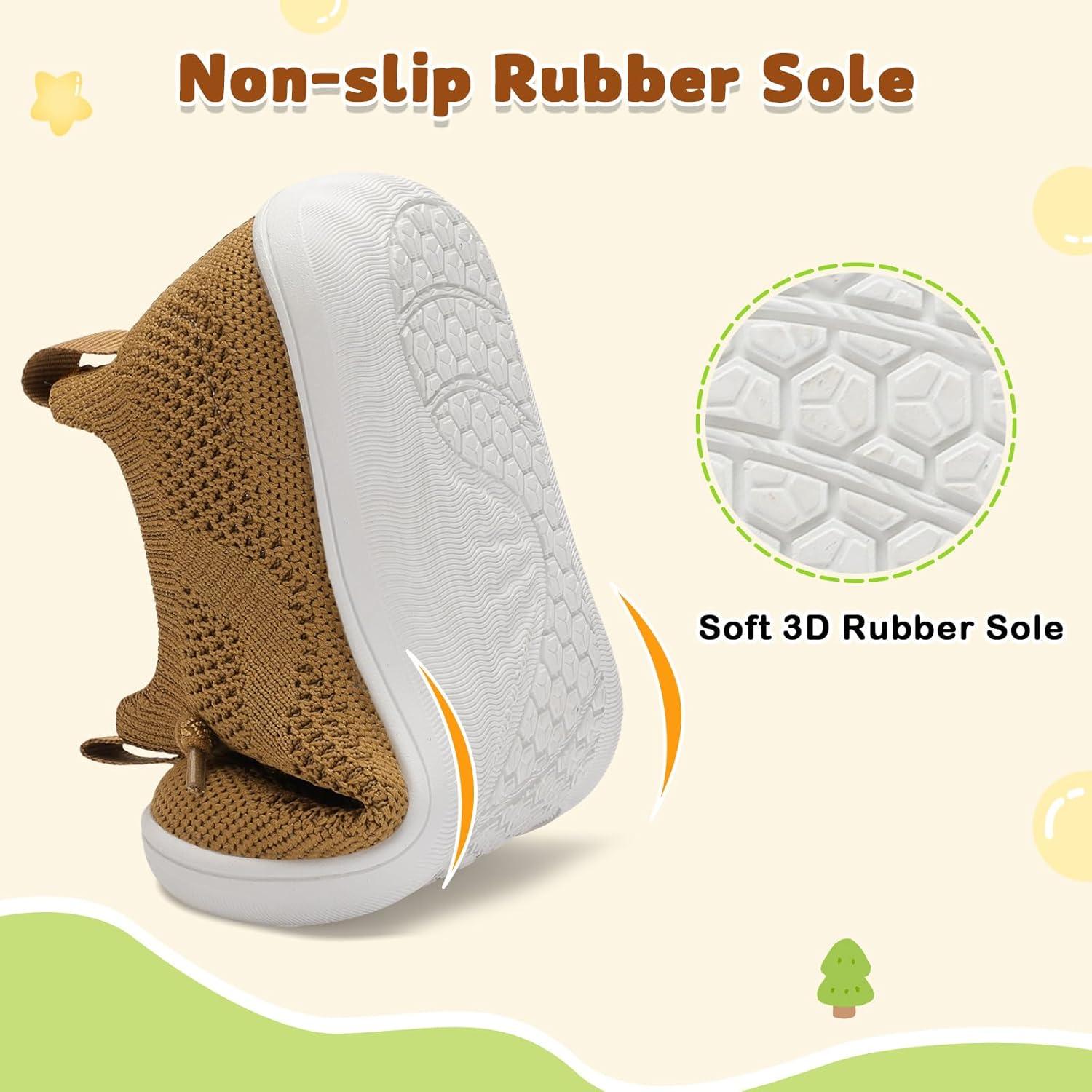 imageLeIsfIt Toddler Shoes Boys Girls Wide Slip on Shoes Kids Barefoot Sneakers Breathable Tennis Shoe NonSlip Zero Drop Minimalist SneakersBrown