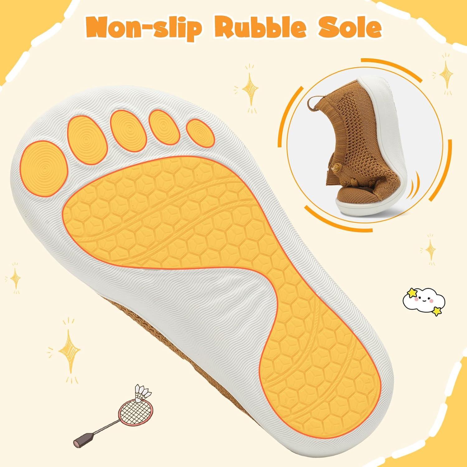 imageLeIsfIt Toddler Shoes Girls Boys Wide Shoes Kids Zero Drop Minimalist Sneakers Barefoot Slip on Tennis SneakersBrown