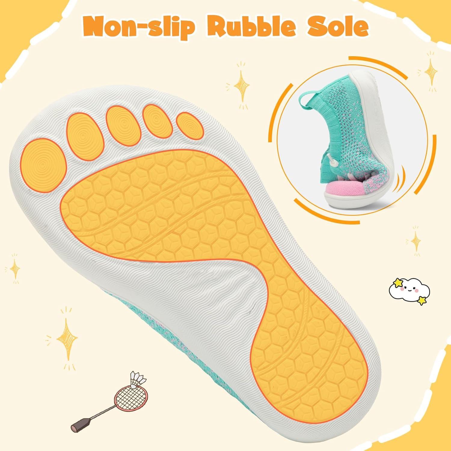 imageLeIsfIt Toddler Shoes Girls Boys Wide Shoes Kids Zero Drop Minimalist Sneakers Barefoot Slip on Tennis SneakersGreenpink