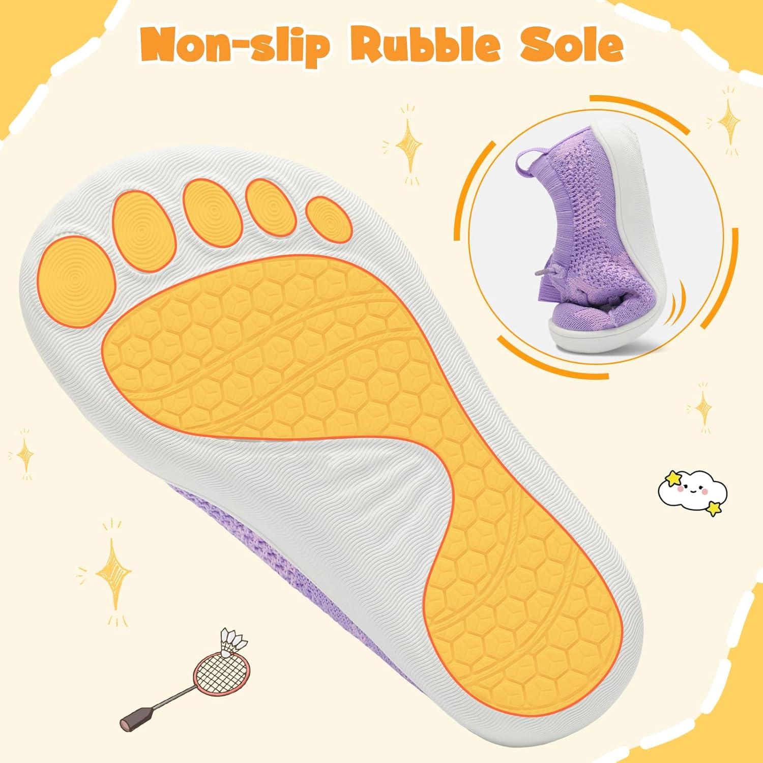 imageLeIsfIt Toddler Shoes Girls Boys Wide Shoes Kids Zero Drop Minimalist Sneakers Barefoot Slip on Tennis SneakersPurple