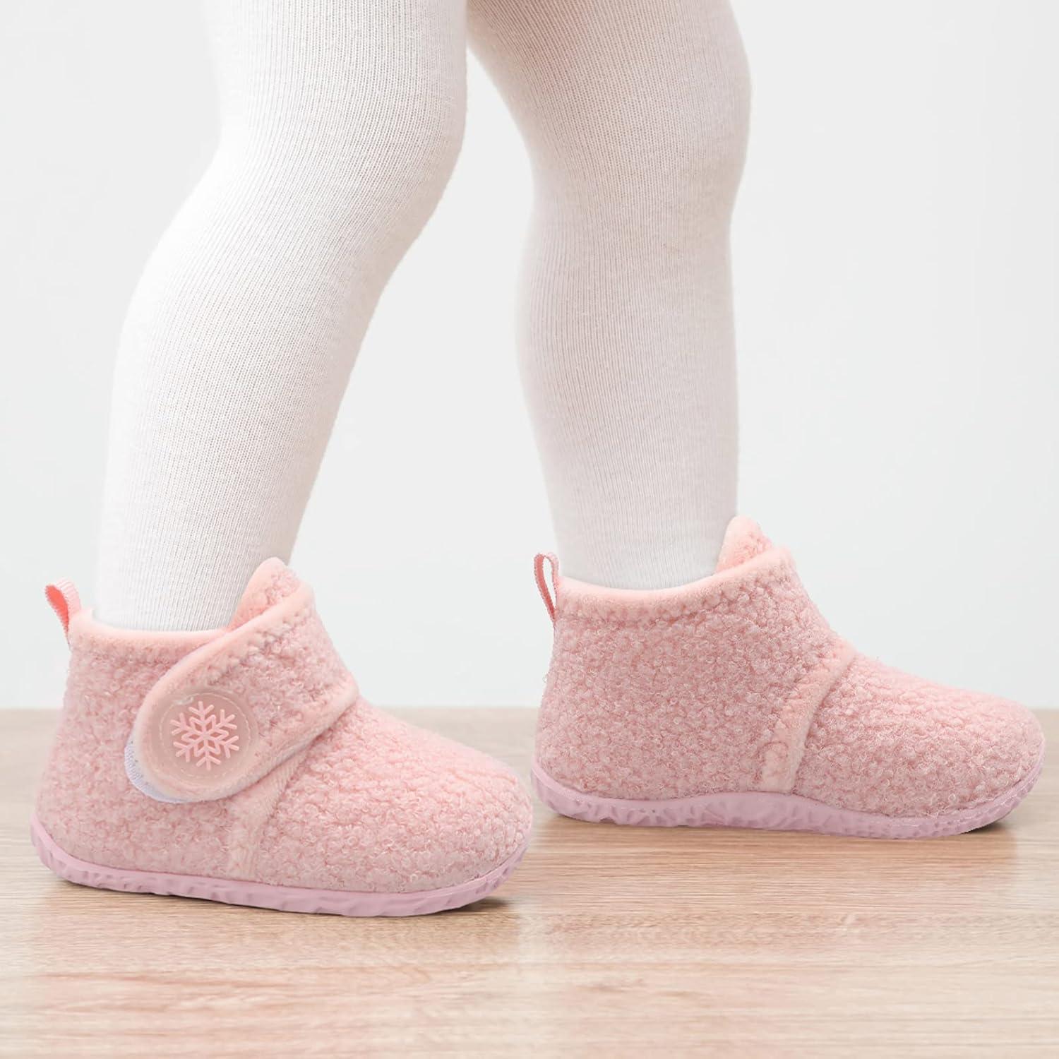 imageLeIsfIt Toddler Slippers Boys Girls House Slippers Kids Winter Boots Warm Lightweight House Shoes Nonslip Indoor Slipper ShoesApink