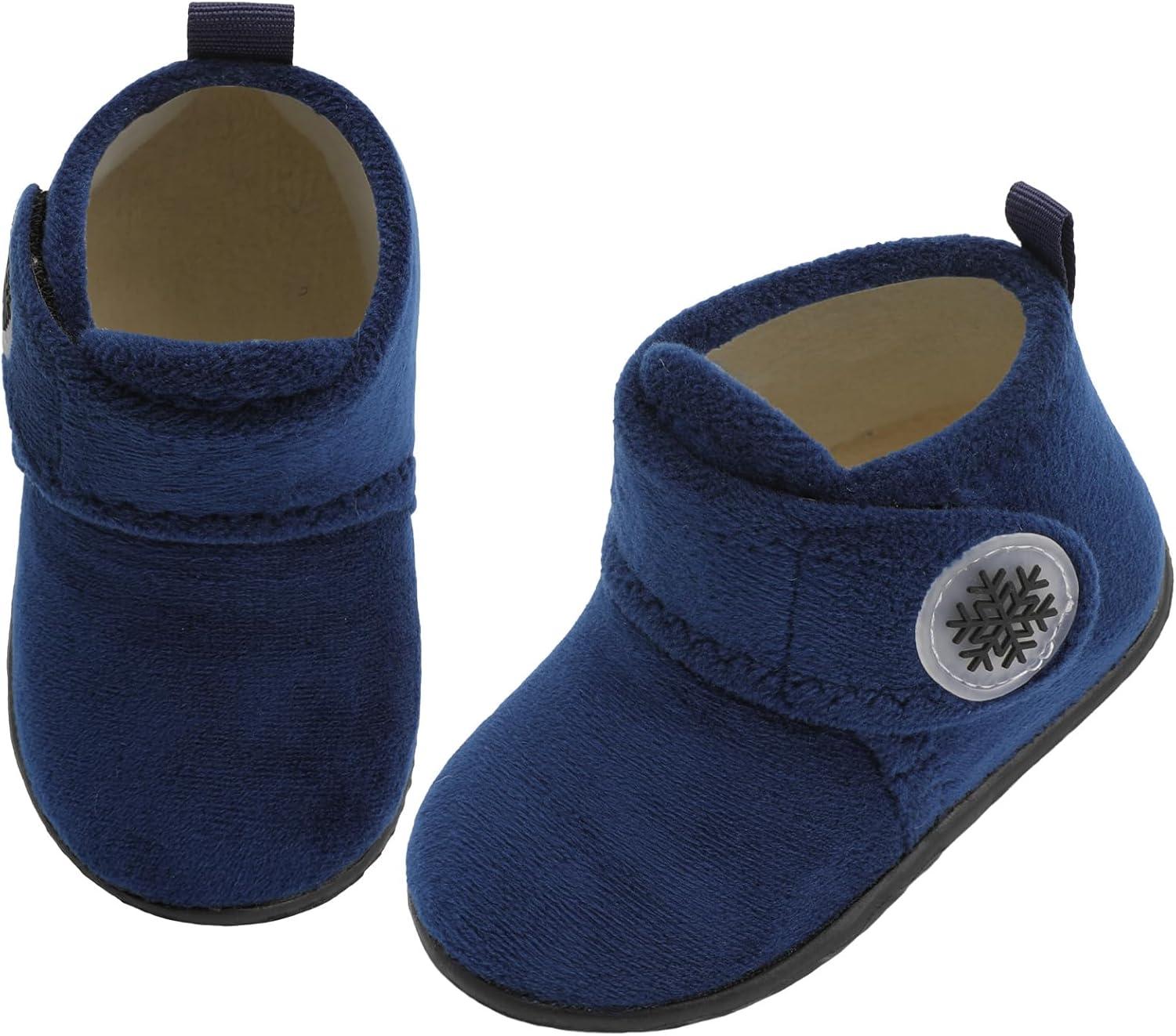 imageLeIsfIt Toddler Slippers Boys Girls House Slippers Kids Winter Boots Warm Lightweight House Shoes Nonslip Indoor Slipper ShoesDarkblue