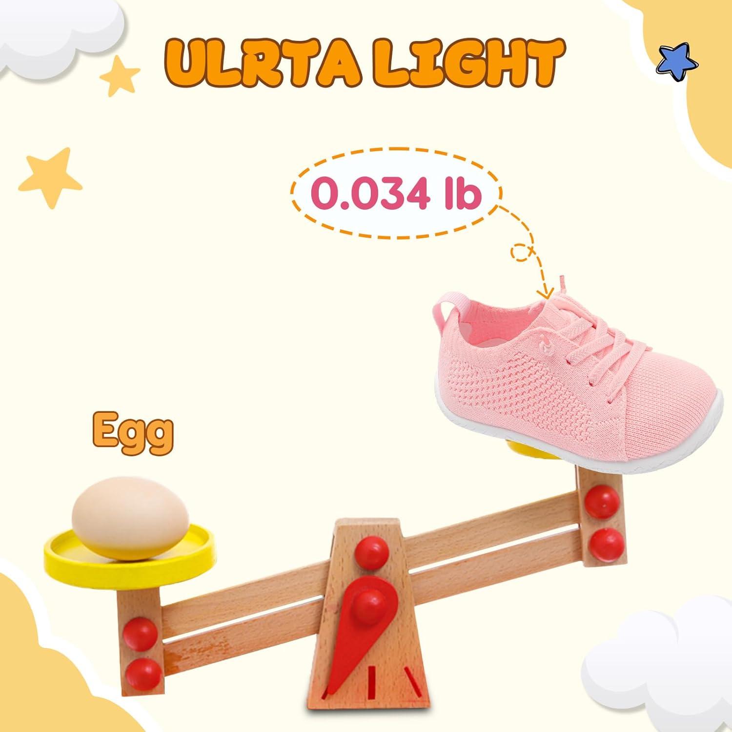 imageLeIsfIt Toddler Walking Shoes Boys Girls SlipOn Barefoot Shoes Kids Breathable Sneakers NonSlip Lightweight Tennis ShoePink