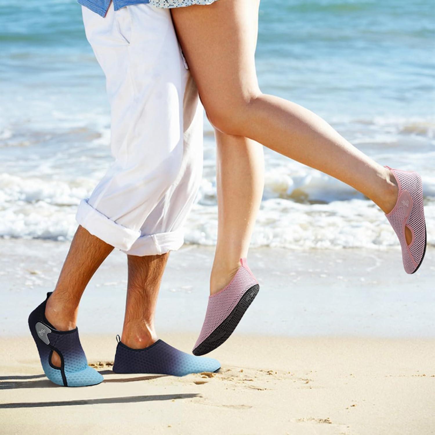 imageLeIsfIt Water Shoes for Women Men Wide Swim Beach Barefoot Shoes Quick Dry Aqua Socks for Pool Diving Boating River Yoga Lake SurfWhite