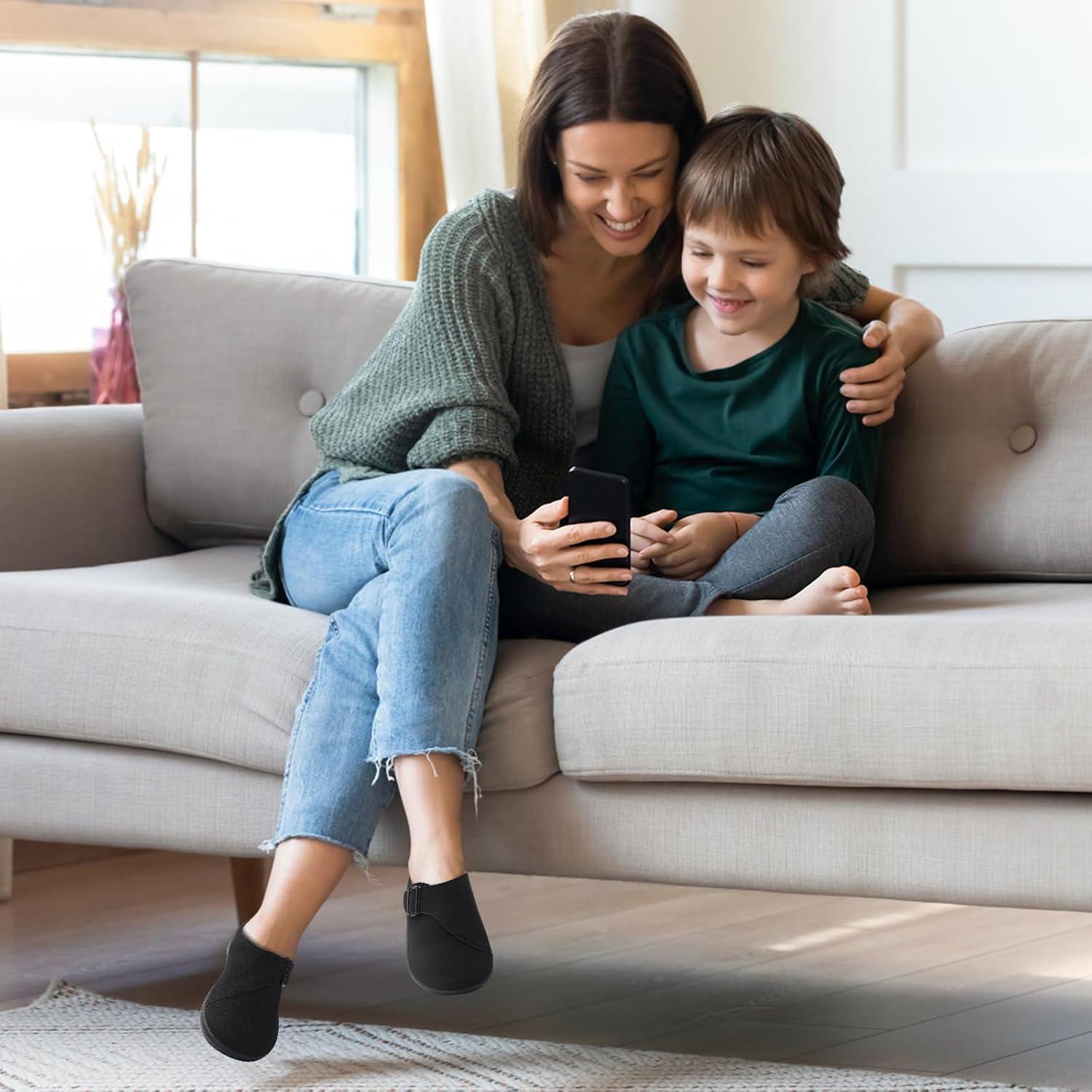 imageLeIsfIt Womens Wide Clogs Adjustable Diabetic Mules Slip on Clog Slippers for Swollen Edema Feet Wide Width Mules Potato ShoesBlack