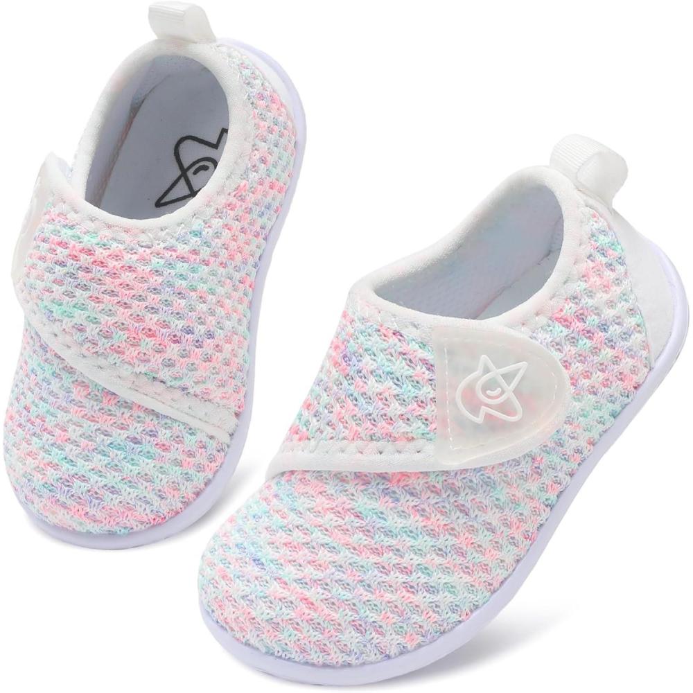 imageLeIsfIt Baby Shoes Boys Girls First Walking Shoes NonSlip Infant Sneakers Lightweight Slipon Crib Sneakers for First WalkersColorful