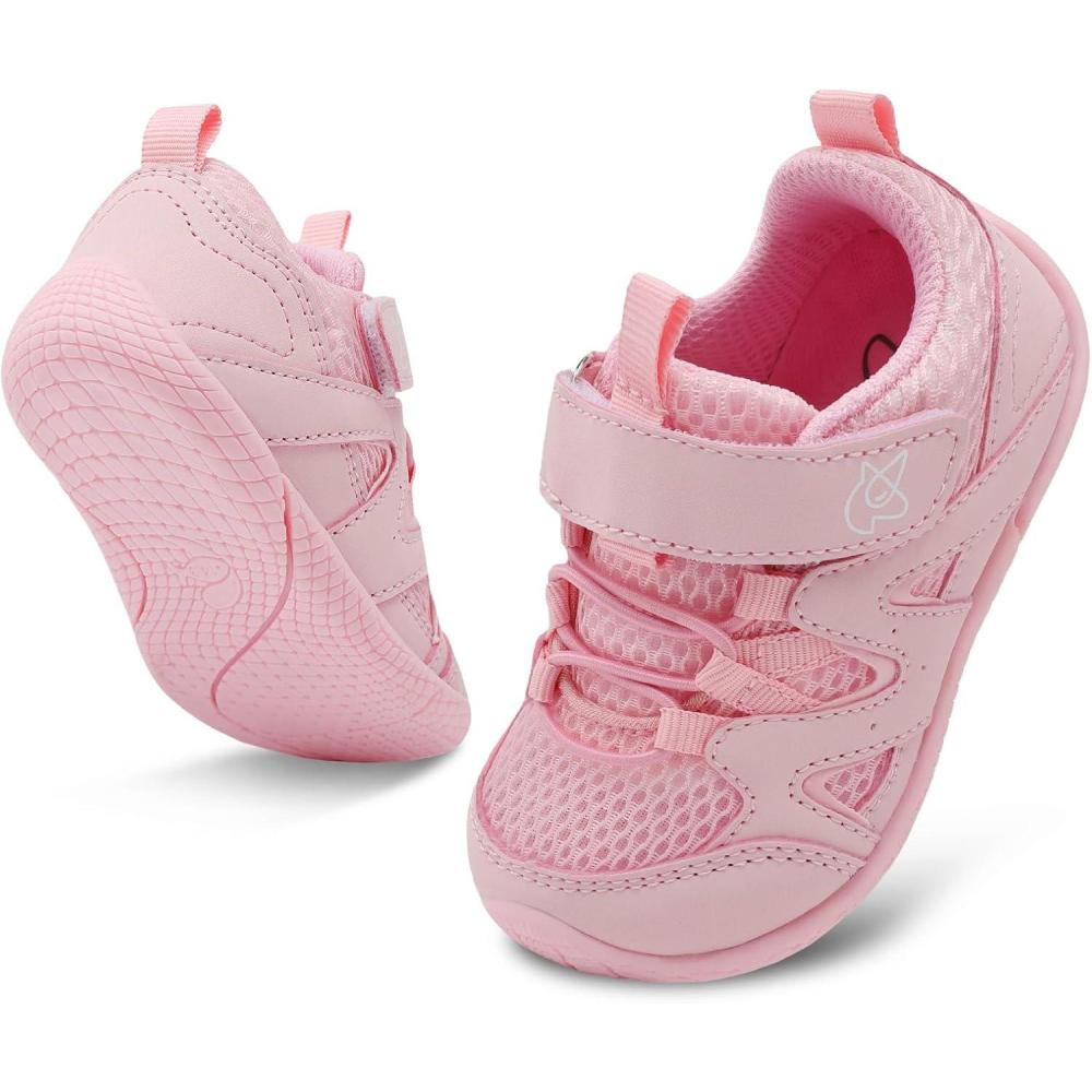 imageLeIsfIt Baby Shoes Boys Girls First Walking Shoes NonSlip Toddler Breathable Sneakers Infant SneakersBpink
