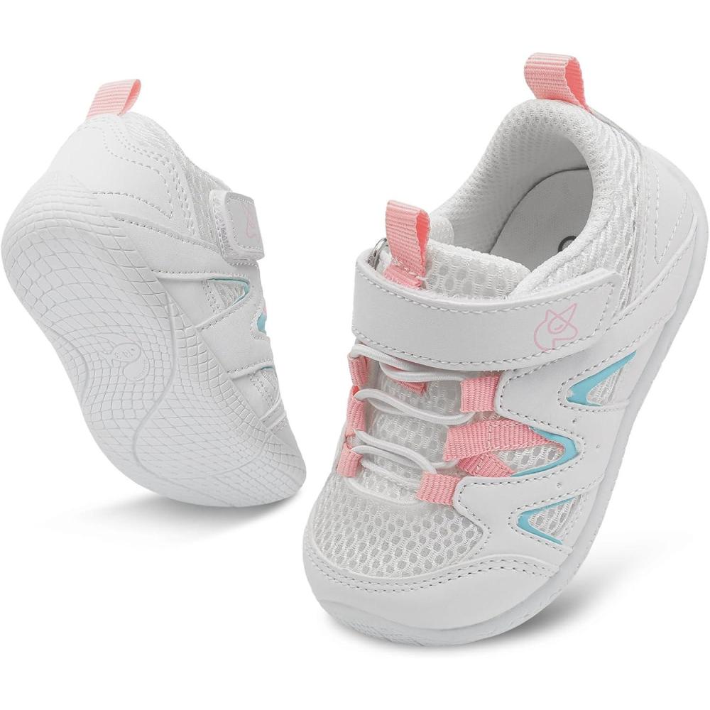 imageLeIsfIt Baby Shoes Boys Girls First Walking Shoes NonSlip Toddler Breathable Sneakers Infant SneakersBwhitecolor