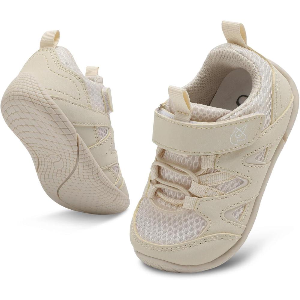 imageLeIsfIt Baby Shoes Boys Girls First Walking Shoes NonSlip Toddler Breathable Sneakers Infant SneakersDbeige