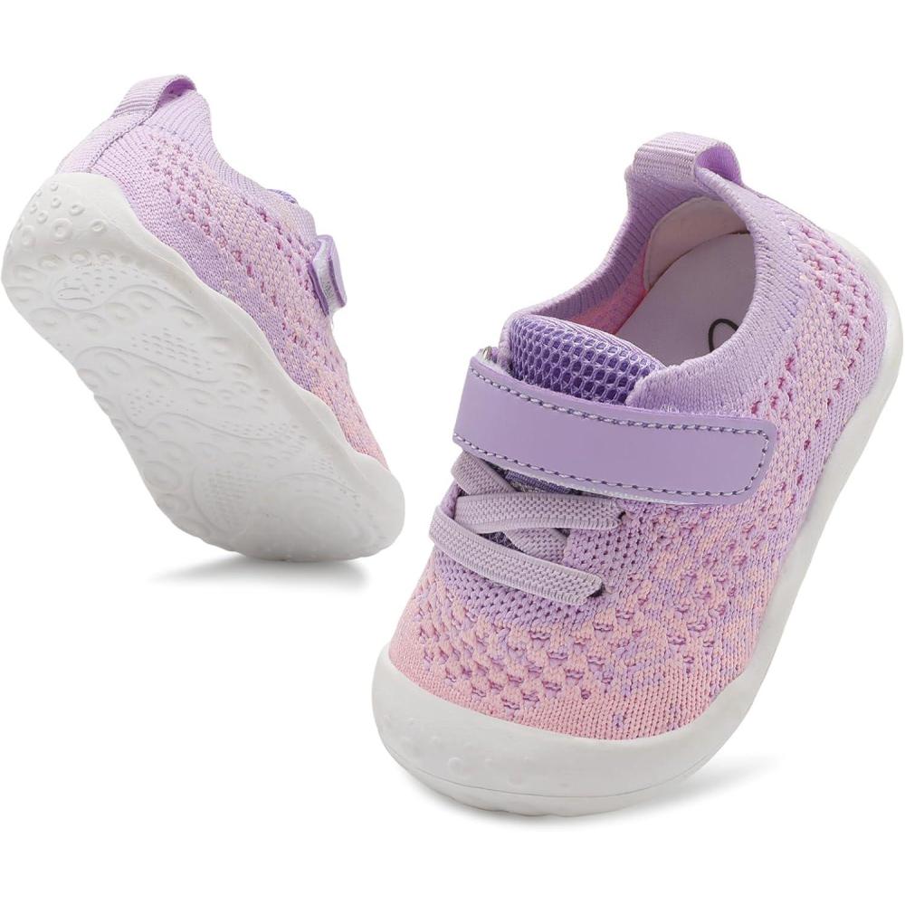 imageLeIsfIt Baby Shoes Girls Boys First Walking Shoes Infant Sneakers Crib Shoes Lightweight NonSlip ShoesApinkpurple