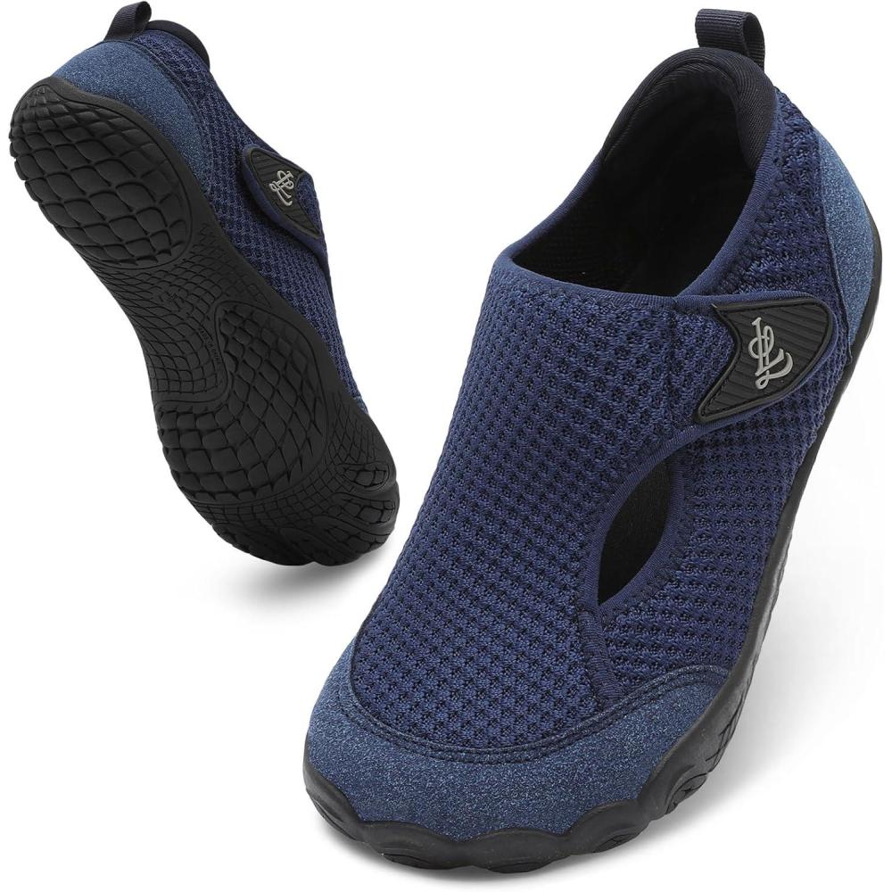 imageLeIsfIt Barefoot Shoes Women ampamp Men Wide Toe Box Minimalist Sneakers NonSlip Lightweight SlipOn Walking Shoes for Indoor Outdoor ampamp Daily UseNavy