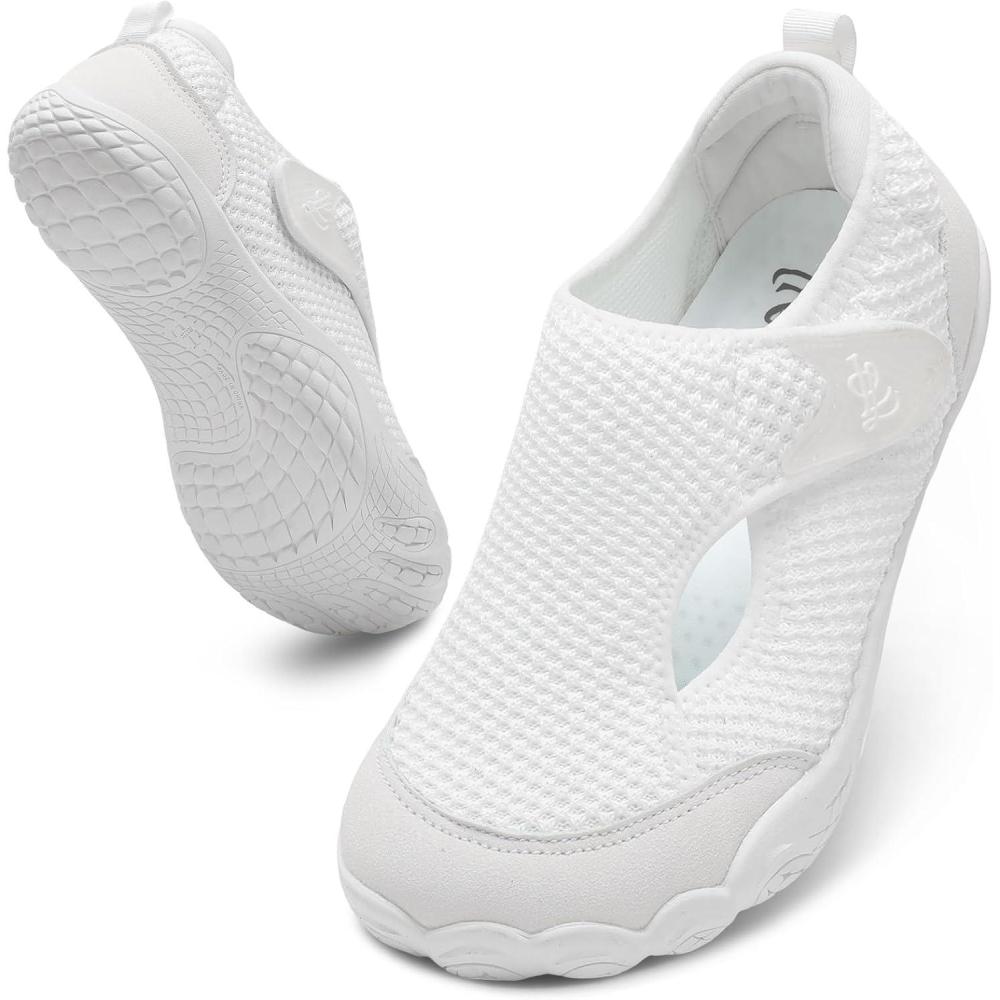 imageLeIsfIt Barefoot Shoes Women ampamp Men Wide Toe Box Minimalist Sneakers NonSlip Lightweight SlipOn Walking Shoes for Indoor Outdoor ampamp Daily UseWhite