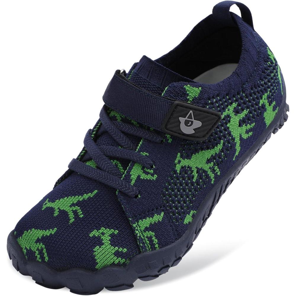 imageLeIsfIt Kids Girls Boys Shoes Wide Barefoot Shoes Kids AntiSlip Sneakers Lightweight Hiking Sneakers for Toddler Little Big KidNavydinosaur
