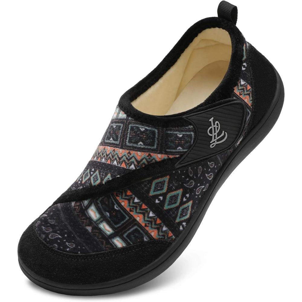 imageLeIsfIt Mens Slippers Wide House Shoes Adjustable Diabetic Shoes Nonslip Arthritis Swollen House Slippers Indoor Outdoor Slipper ShoeBohemia