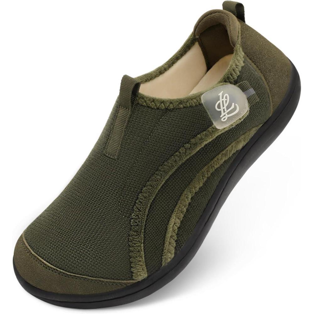 imageLeIsfIt Mens Slippers Wide House Shoes Adjustable Diabetic Slippers Warm Soft House Slipper for Swollen Edema Feet Indoor Outdoor Warm ShoesGreen