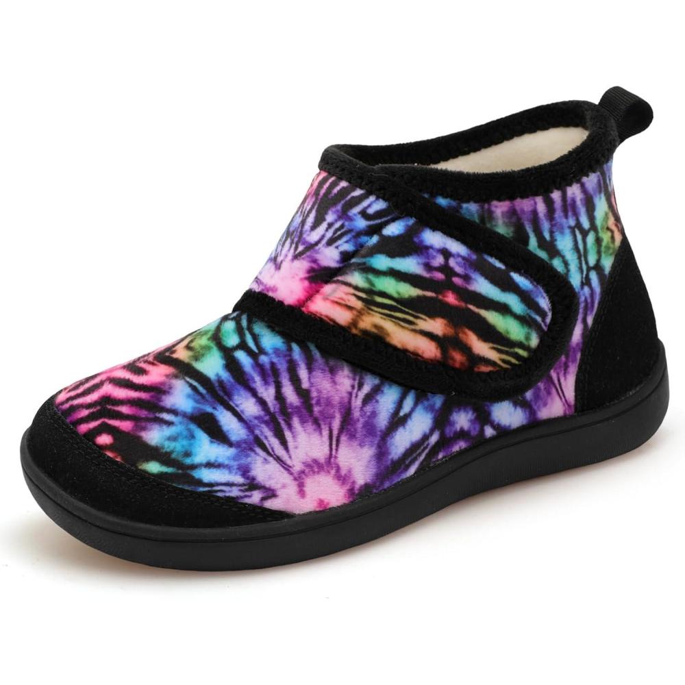 imageLeIsfIt Slipper Boots for Women Wide Warm House Shoes Nonslip Diabetic Winter Shoes Adjustable Bootie Slippers for Indoor ampamp OutdoorColorful