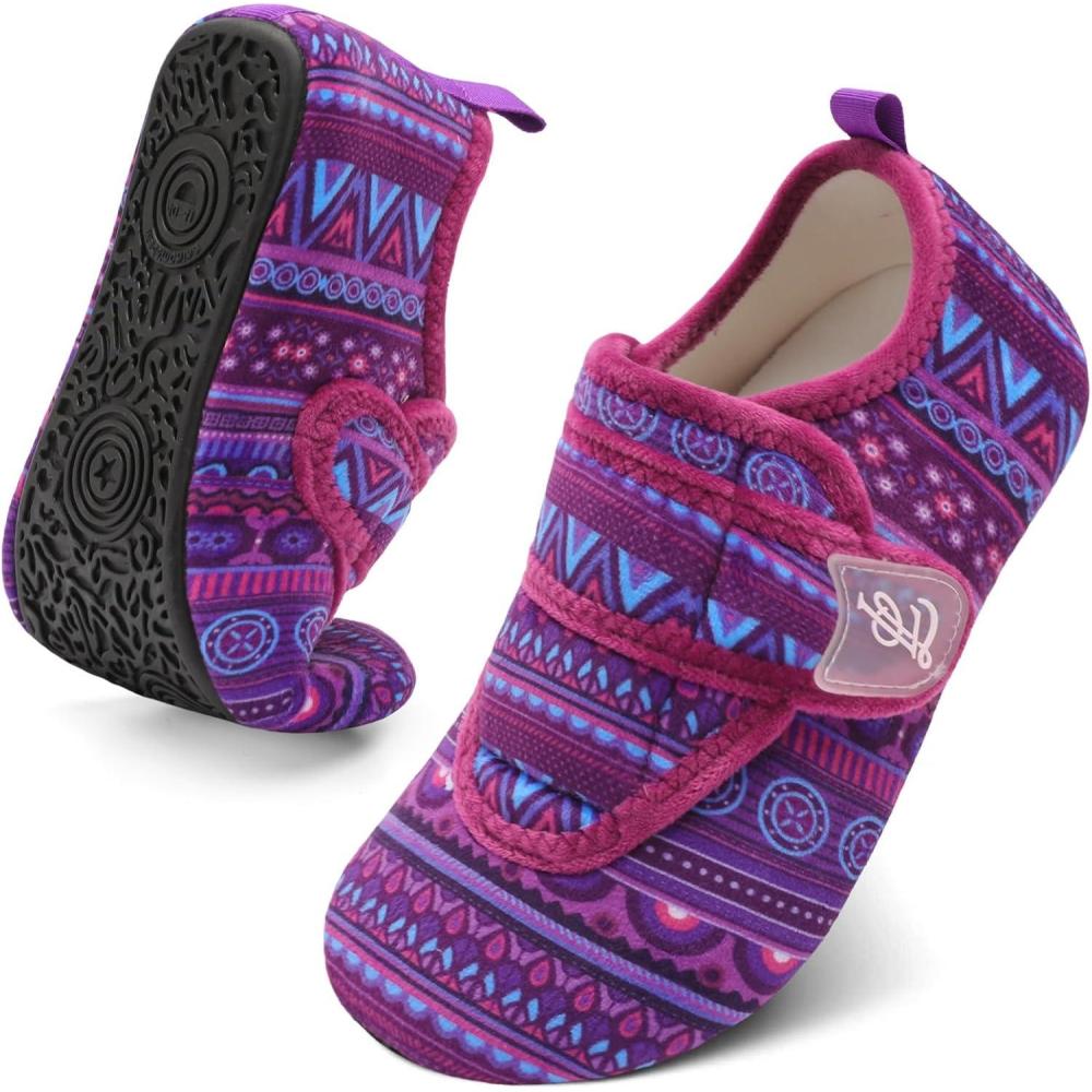 imageLeIsfIt Slippers for Women Men Soft House Slippers Wide Barefoot House Shoes Nonslip Slip on Slipper Shoes Comfy Adjustable for Home Bedroom Travel YogaPurplebohemia