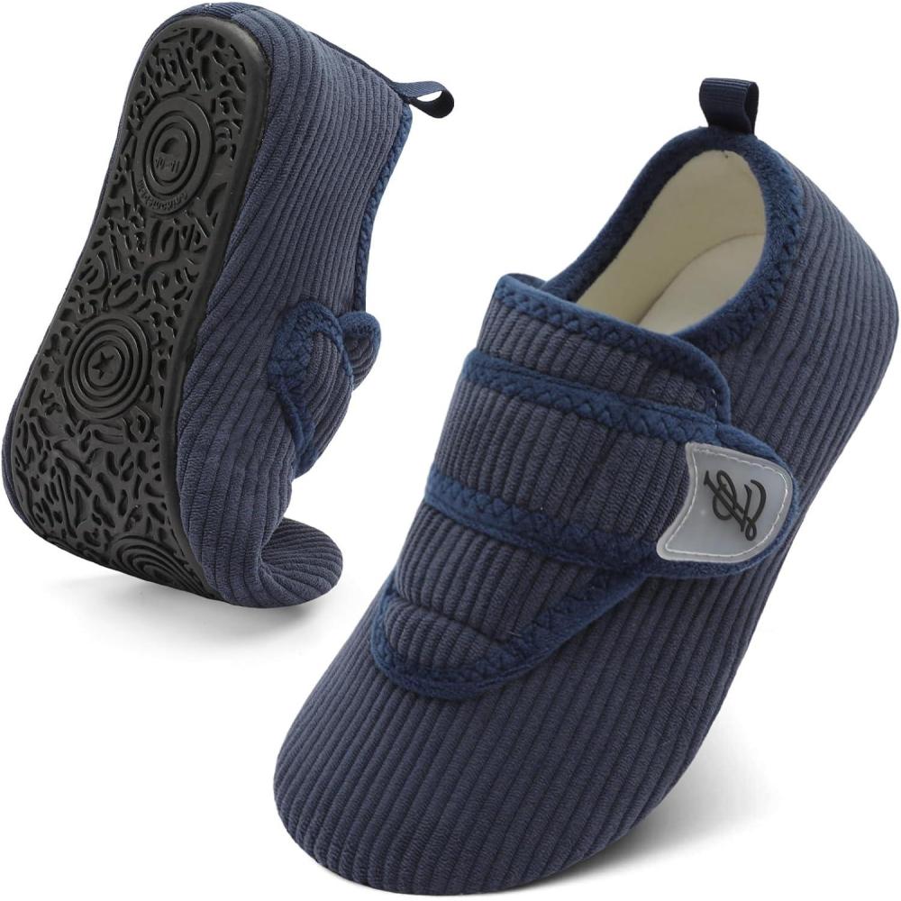 imageLeIsfIt Slippers for Women Men Soft House Slippers Wide Barefoot House Shoes Nonslip Slip on Slipper Shoes Comfy Adjustable for Home Bedroom Travel YogaNavy