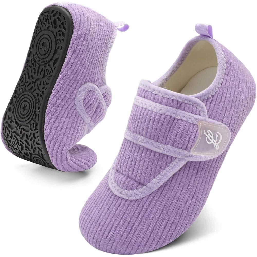 imageLeIsfIt Slippers for Women Men Soft House Slippers Wide Barefoot House Shoes Nonslip Slip on Slipper Shoes Comfy Adjustable for Home Bedroom Travel YogaPurple