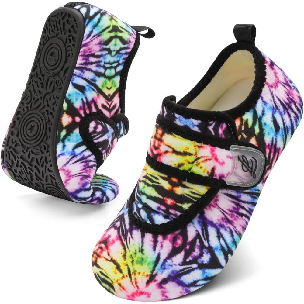 imageLeIsfIt Slippers for Women Men Soft House Slippers Wide Barefoot House Shoes Nonslip Slip on Slipper Shoes Comfy Adjustable for Home Bedroom Travel YogaMulti