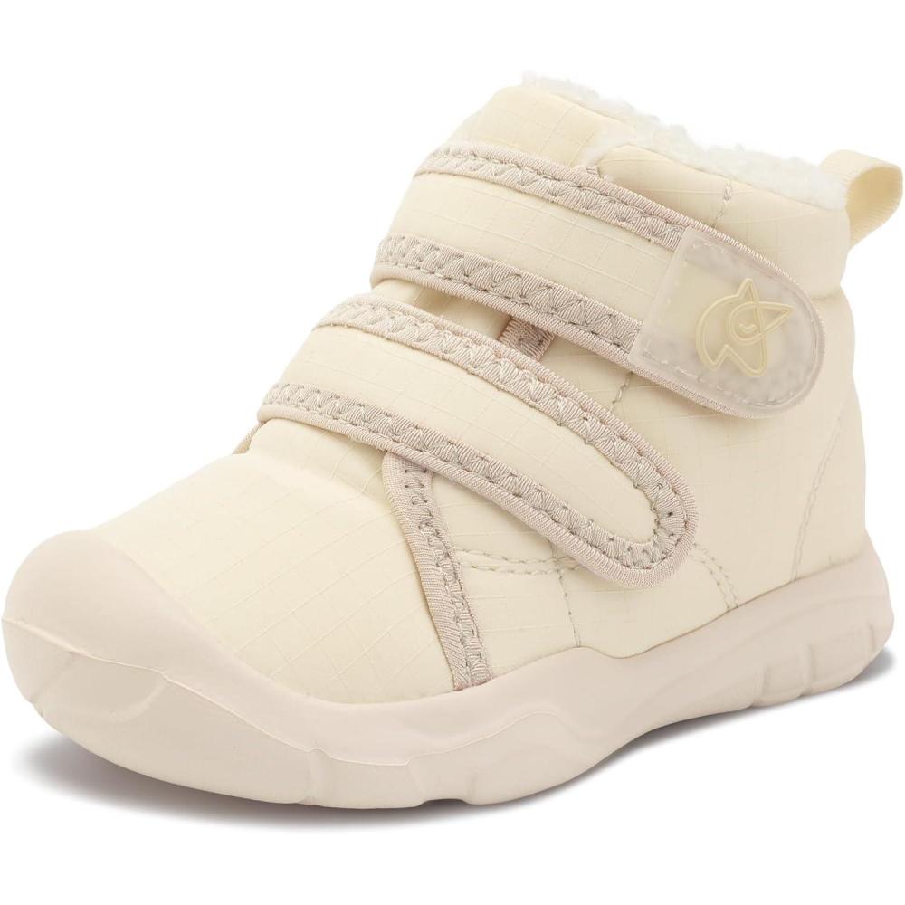 imageLeIsfIt Toddler Boots Girls Boys Warm Winter Boots Cozy Plush Lining Winter Shoes Indoor Outdoor Faux Fur BootiesBeige