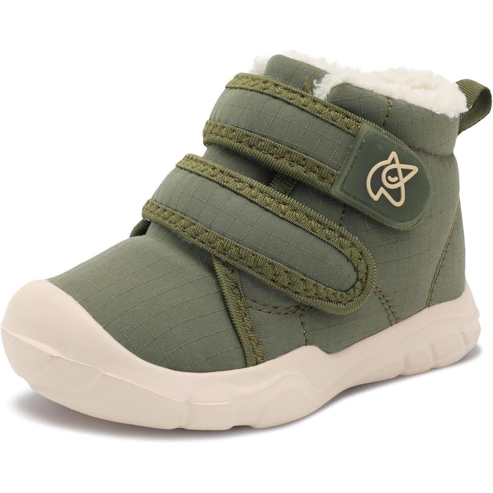 imageLeIsfIt Toddler Boots Girls Boys Warm Winter Boots Cozy Plush Lining Winter Shoes Indoor Outdoor Faux Fur BootiesGreen