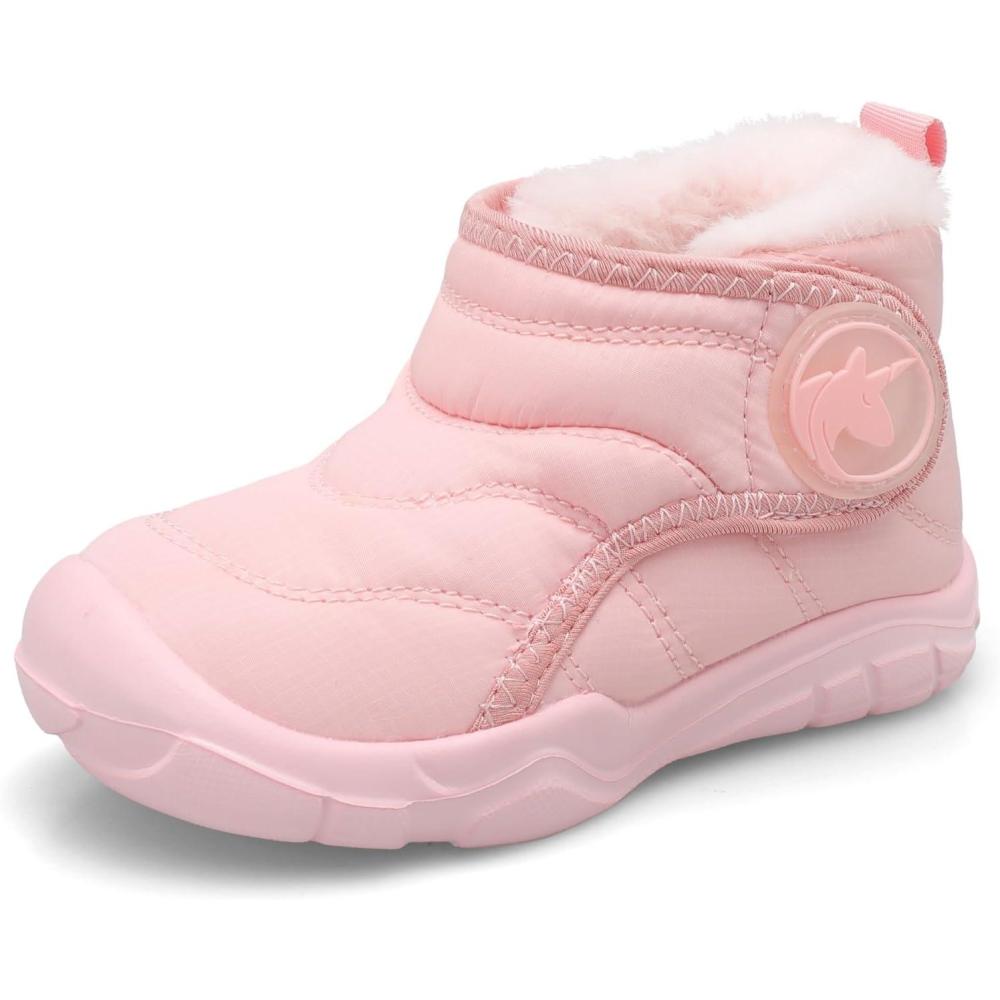 imageLeIsfIt Toddler Boots Girls Boys Wide Winter Boots Cozy Fleece Winter Shoes Indoor Outdoor Warm ShoesApink