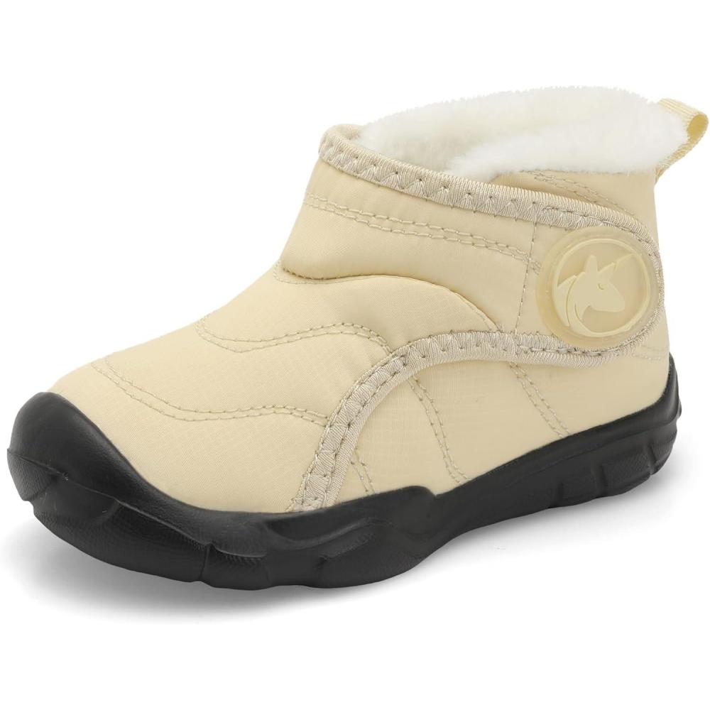 imageLeIsfIt Toddler Boots Girls Boys Wide Winter Boots Cozy Fleece Winter Shoes Indoor Outdoor Warm ShoesApricot