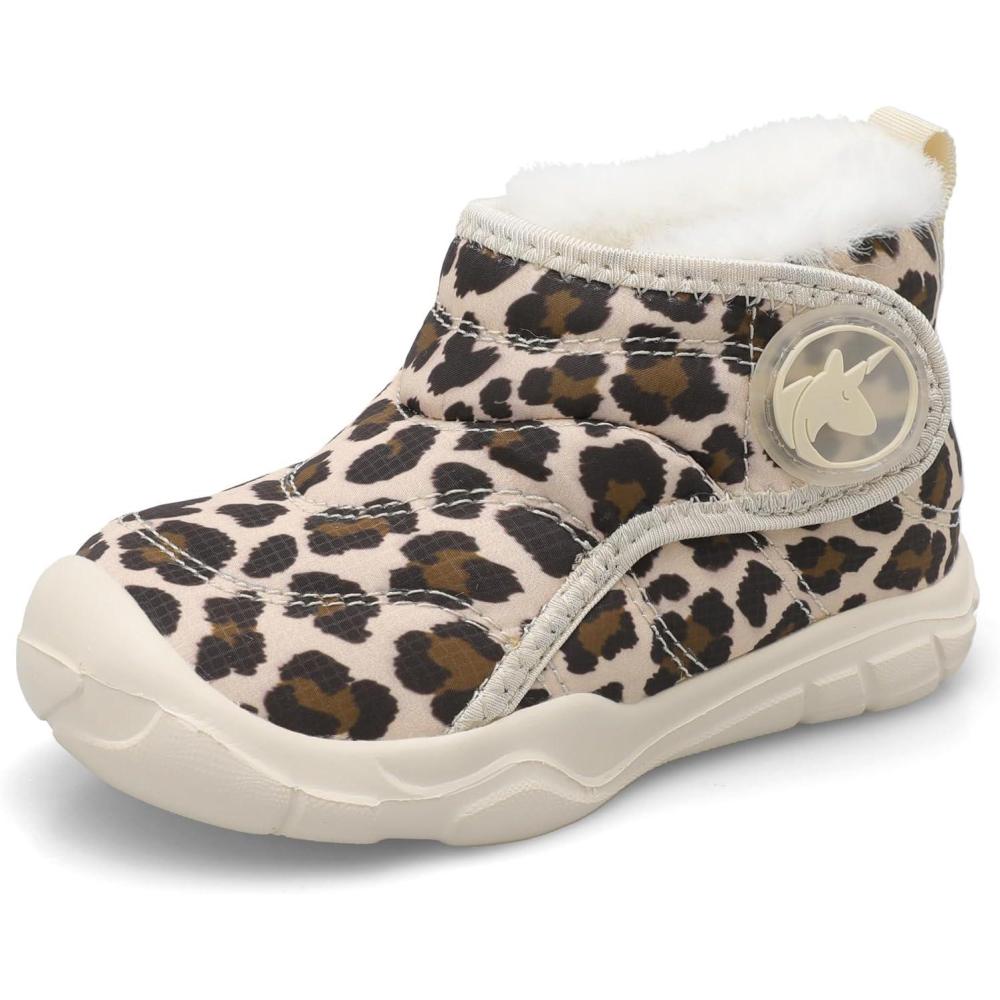 imageLeIsfIt Toddler Boots Girls Boys Wide Winter Boots Cozy Fleece Winter Shoes Indoor Outdoor Warm ShoesBleopard