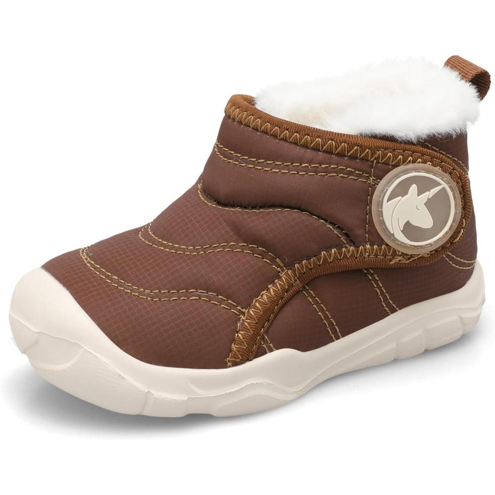 imageLeIsfIt Toddler Boots Girls Boys Wide Winter Boots Cozy Fleece Winter Shoes Indoor Outdoor Warm ShoesBrown