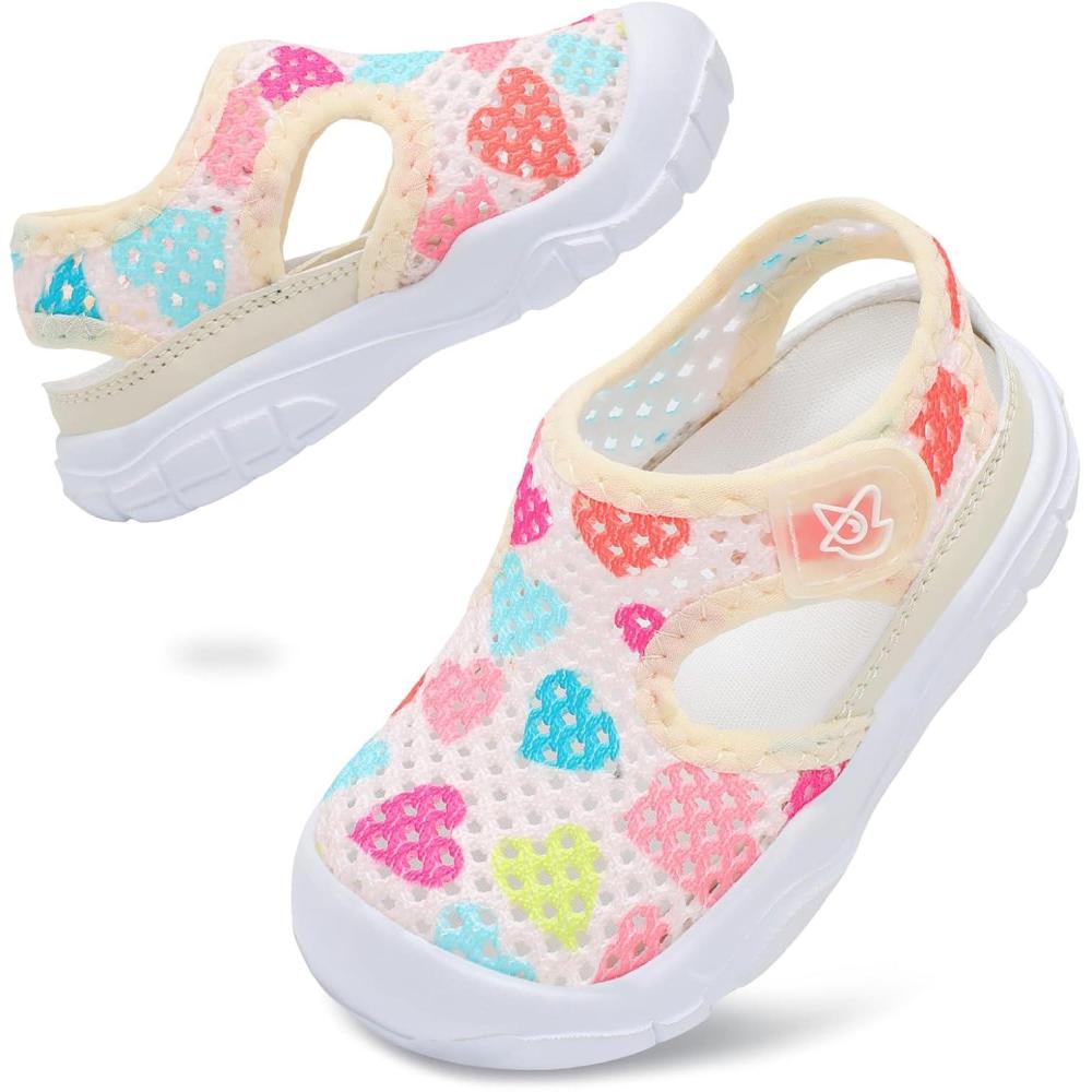 imageLeIsfIt Toddler Sandals Boys Girls Wide Sandals Kids Water Sandal Shoes Lightweight Barefoot Summer Shoes for Beach SwimColorlove