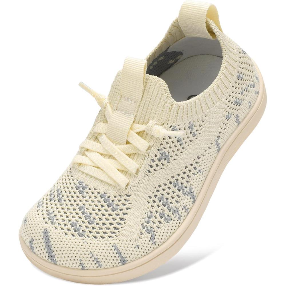 imageLeIsfIt Toddler Shoes Boys Girls Wide Slip on Shoes Kids Barefoot Sneakers Breathable Tennis Shoe NonSlip Zero Drop Minimalist SneakersBeigeblack