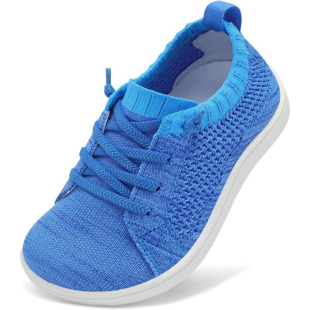 imageLeIsfIt Toddler Shoes Girls Boys Wide Shoes Kids Zero Drop Minimalist Sneakers Barefoot Slip on Tennis SneakersBlue