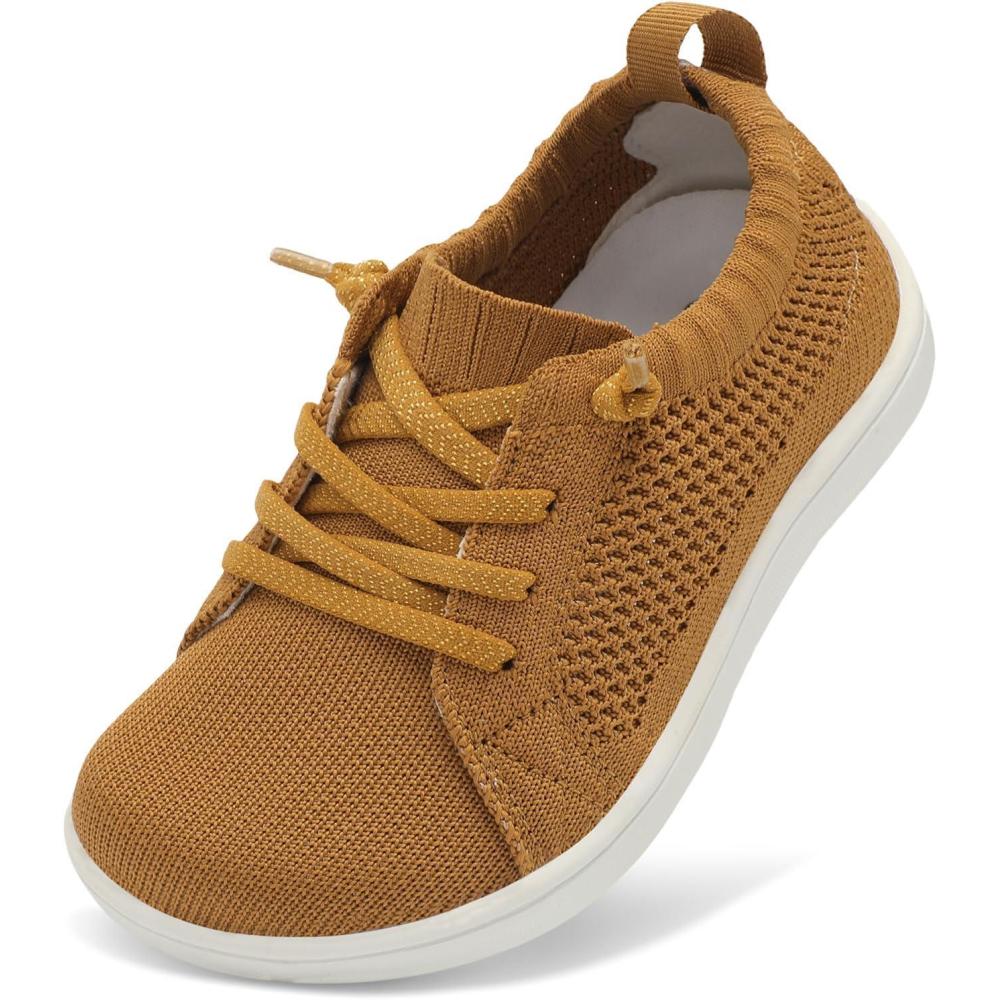 imageLeIsfIt Toddler Shoes Girls Boys Wide Shoes Kids Zero Drop Minimalist Sneakers Barefoot Slip on Tennis SneakersBrown