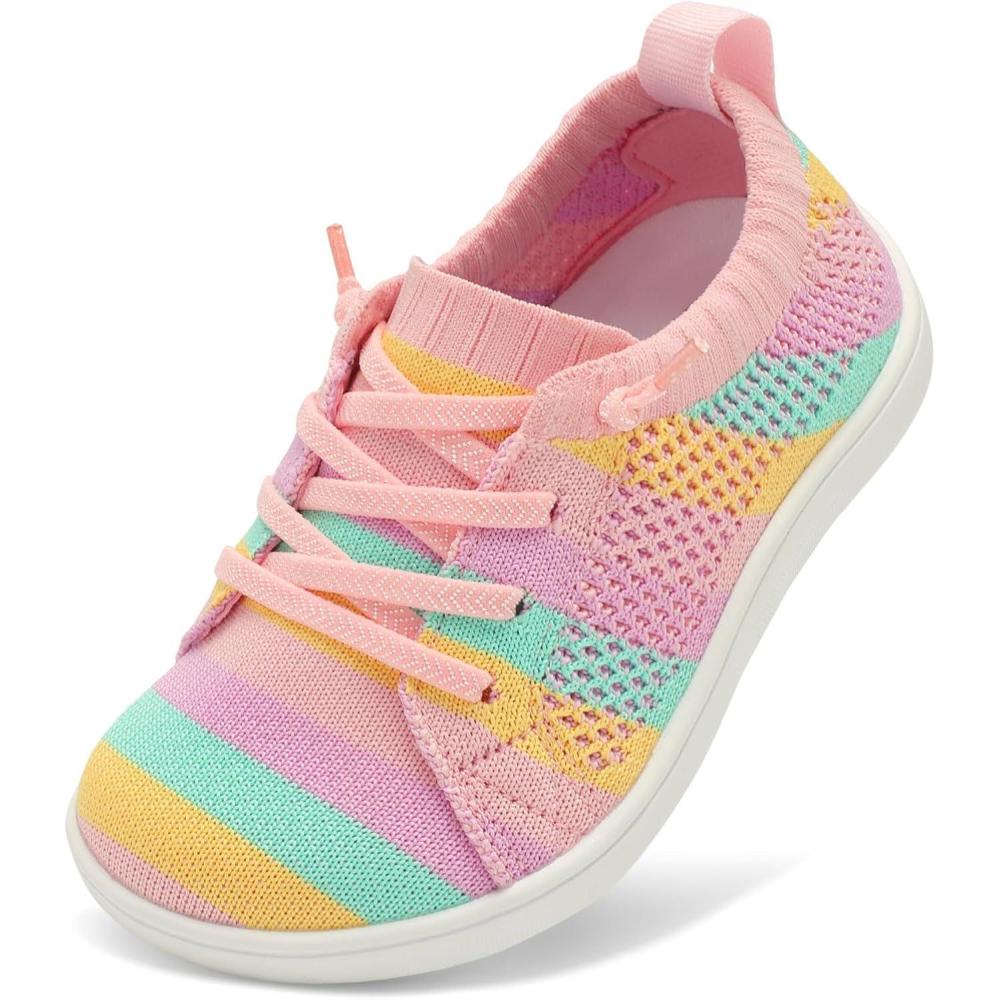 imageLeIsfIt Toddler Shoes Girls Boys Wide Shoes Kids Zero Drop Minimalist Sneakers Barefoot Slip on Tennis SneakersColor