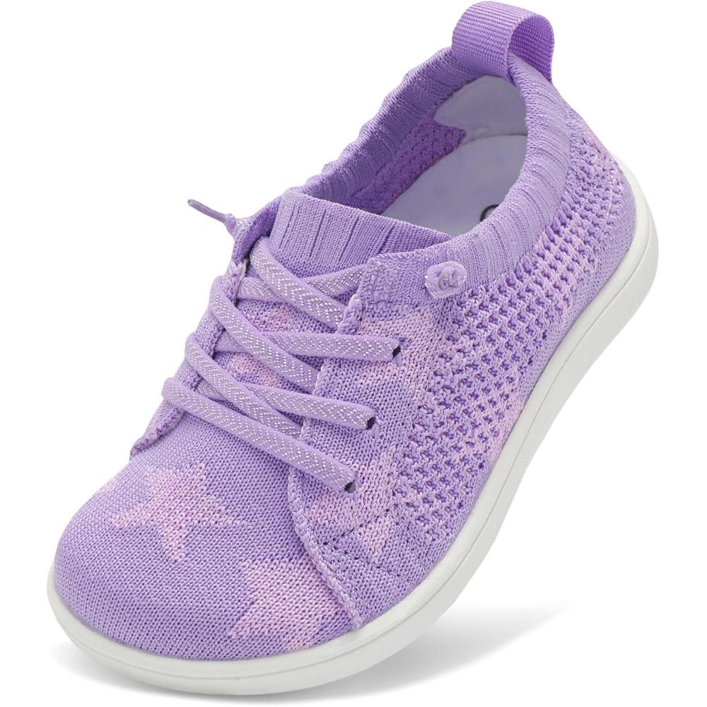 imageLeIsfIt Toddler Shoes Girls Boys Wide Shoes Kids Zero Drop Minimalist Sneakers Barefoot Slip on Tennis SneakersPurple