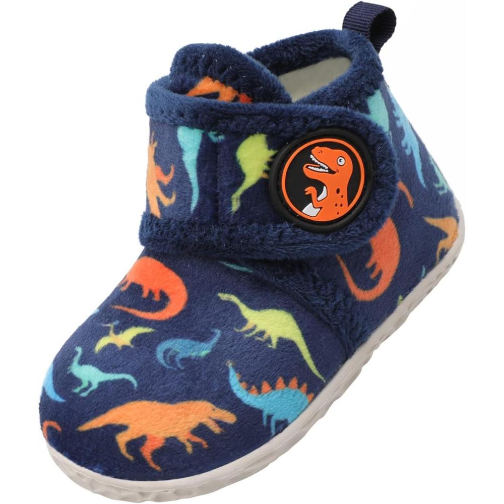 imageLeIsfIt Toddler Slippers Boys Girls House Slippers Kids Winter Boots Warm Lightweight House Shoes Nonslip Indoor Slipper ShoesAbluedinosaur