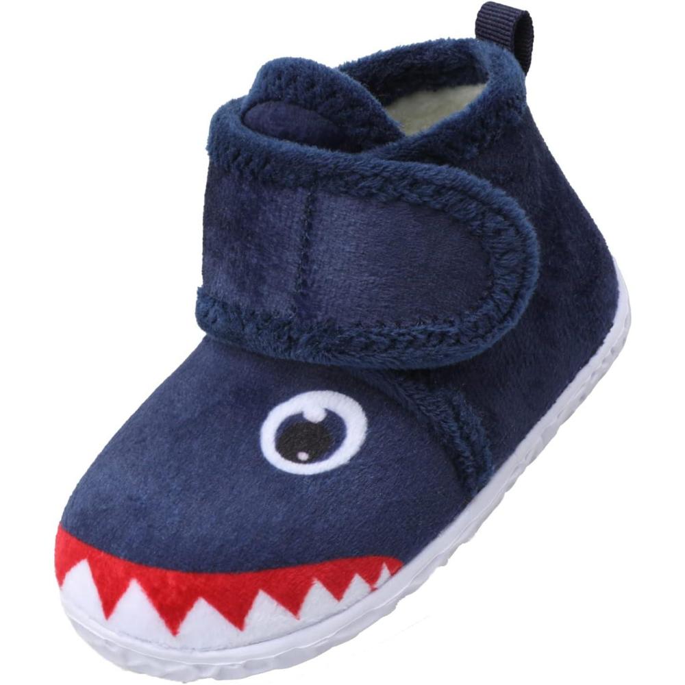 imageLeIsfIt Toddler Slippers Boys Girls House Slippers Kids Winter Boots Warm Lightweight House Shoes Nonslip Indoor Slipper ShoesCblueshark