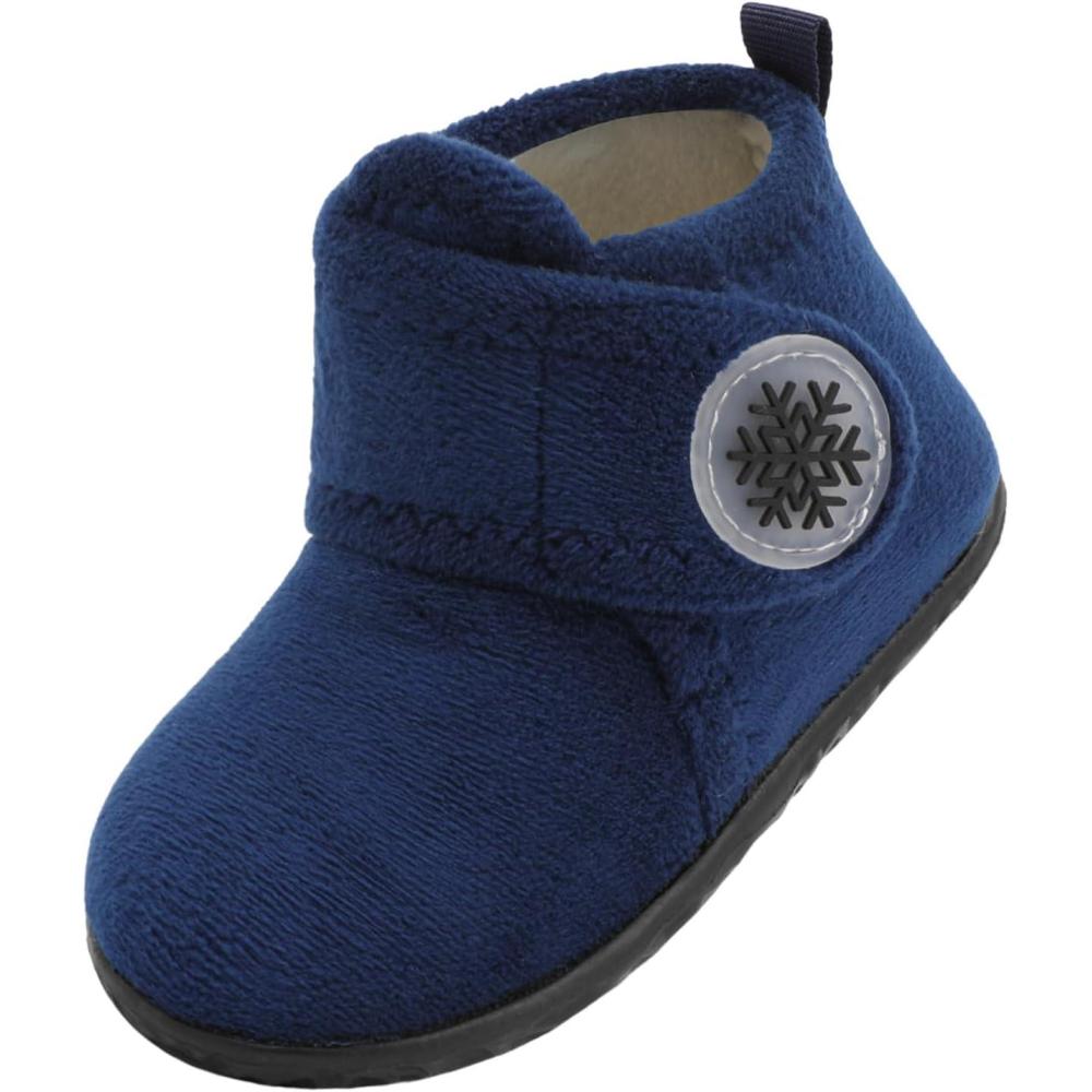 imageLeIsfIt Toddler Slippers Boys Girls House Slippers Kids Winter Boots Warm Lightweight House Shoes Nonslip Indoor Slipper ShoesDarkblue