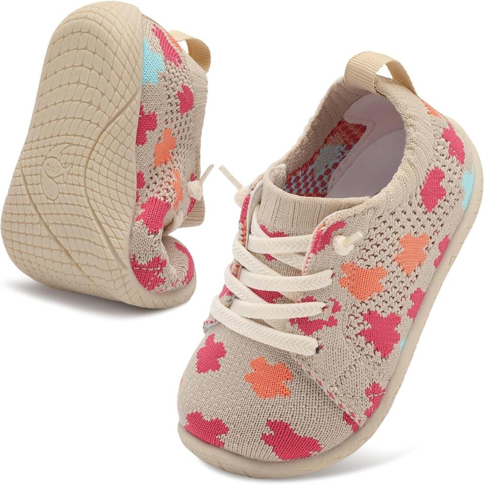 imageLeIsfIt Toddler Walking Shoes Boys Girls SlipOn Barefoot Shoes Kids Breathable Sneakers NonSlip Lightweight Tennis ShoeKhaki Pattern