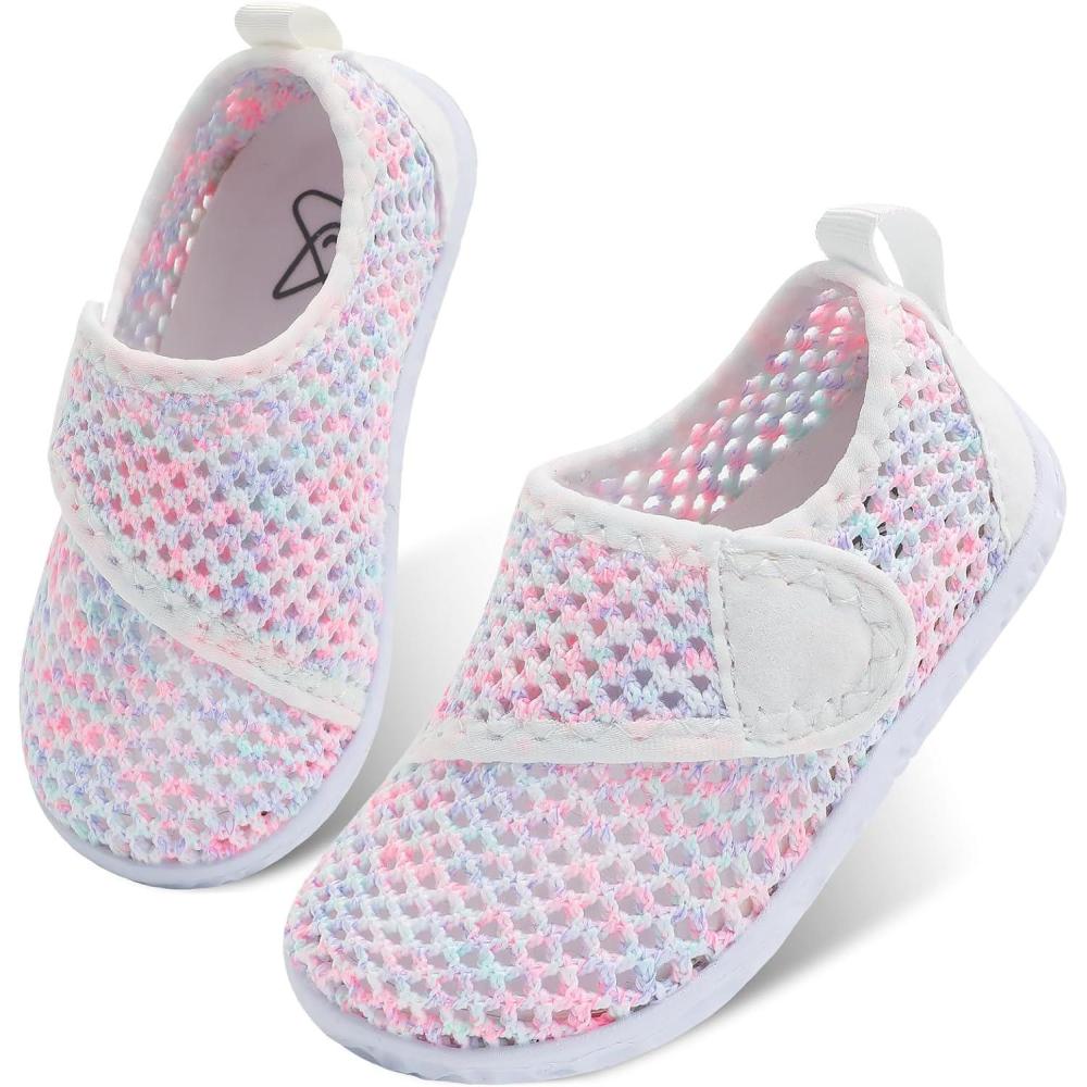 imageLeIsfIt Toddler Water Shoes Boys Girls Aqua Socks Kids Breathable Swim Shoes NonSlip Barefoot Beach ShoesColorKnit