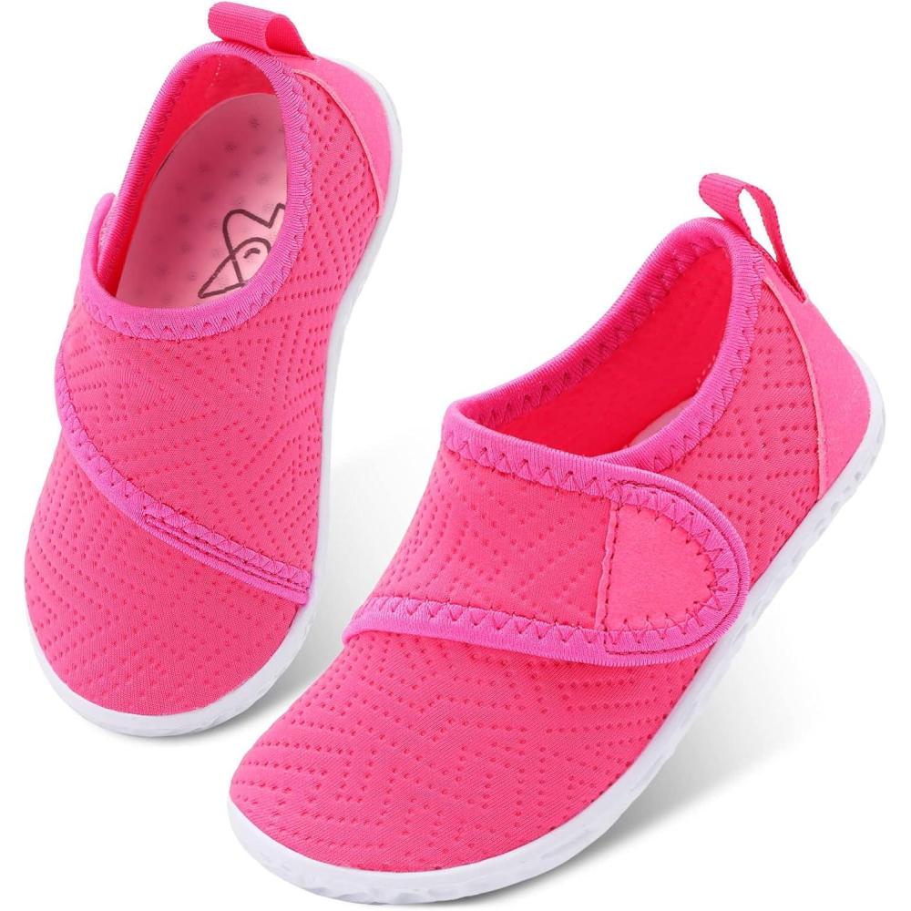 imageLeIsfIt Toddler Water Shoes Boys Girls Aqua Socks Kids Breathable Swim Shoes NonSlip Barefoot Beach ShoesMagenta
