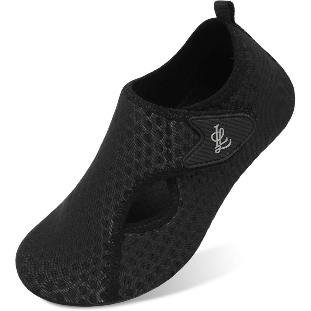 imageLeIsfIt Water Shoes for Women Men Wide Swim Beach Barefoot Shoes Quick Dry Aqua Socks for Pool Diving Boating River Yoga Lake SurfBlack
