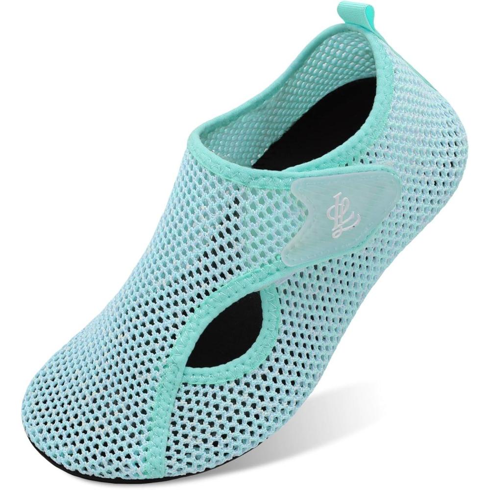 imageLeIsfIt Water Shoes for Women Men Wide Swim Beach Barefoot Shoes Quick Dry Aqua Socks for Pool Diving Boating River Yoga Lake SurfGreenKnit
