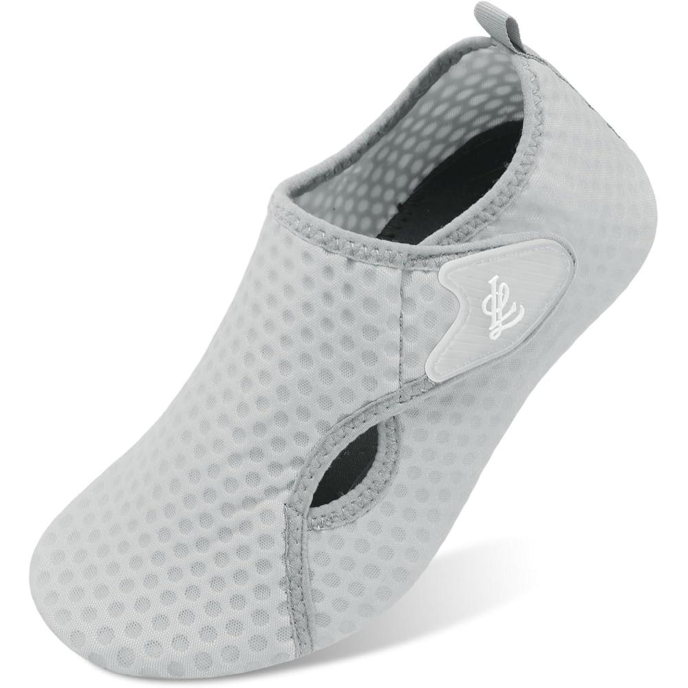 imageLeIsfIt Water Shoes for Women Men Wide Swim Beach Barefoot Shoes Quick Dry Aqua Socks for Pool Diving Boating River Yoga Lake SurfGrey